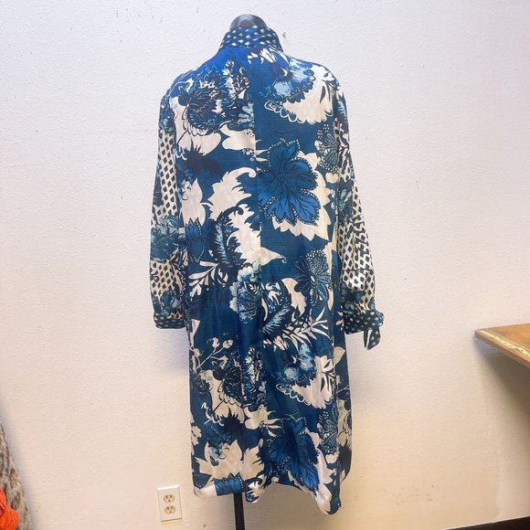 NWT Chico's Blue & White Reversible Cardigan/Duster Size 3 (XL) - Picture 6 of 11